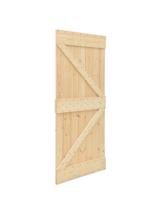 Posuvné dveře se setem kování 90 x 210 cm masivní borové dřevo