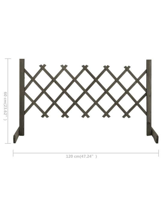 Zahradní trelážový plot šedý 120 x 60 cm masivní jedle