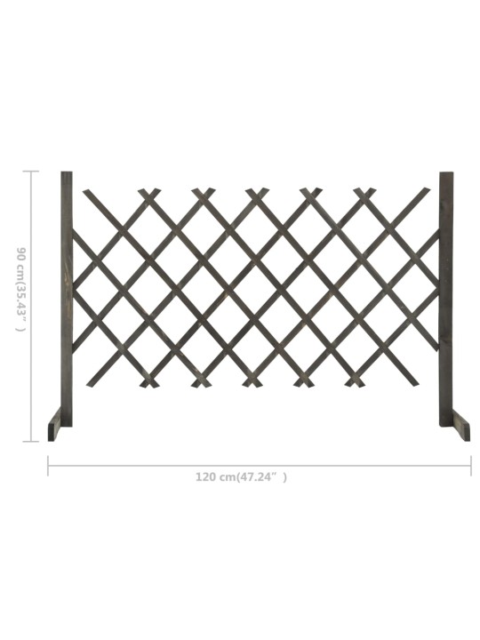 Zahradní trelážový plot šedý 120 x 90 cm masivní jedle