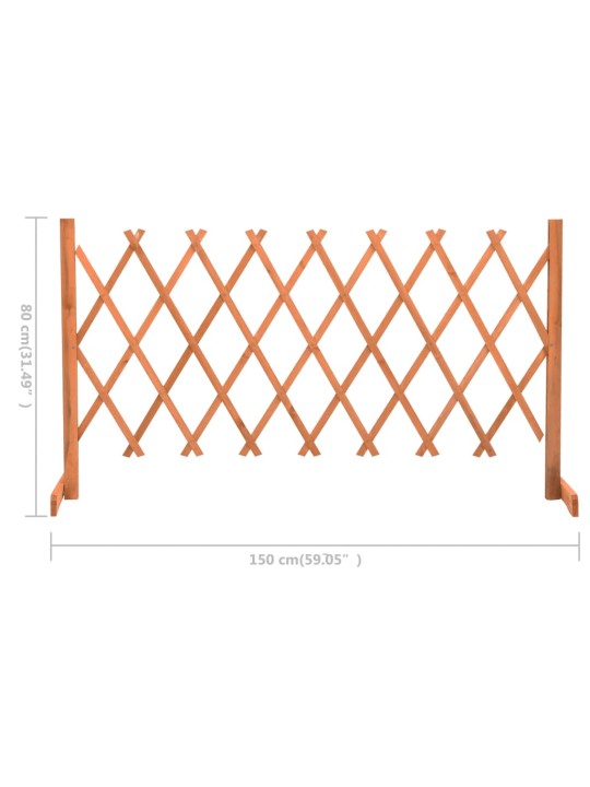 Zahradní trelážový plot oranžový 150 x 80 cm masivní jedle