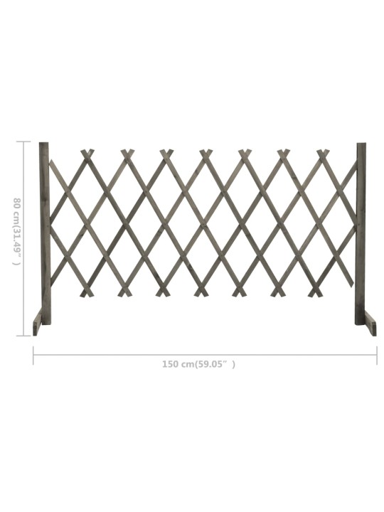 Zahradní trelážový plot šedý 150 x 80 cm masivní jedle