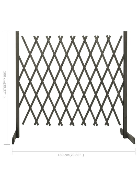 Zahradní trelážový plot šedý 180 x 100 cm masivní jedle