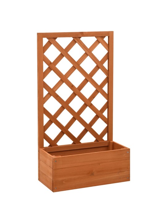 Zahradní truhlík s treláží oranžový 50x25x90 cm masivní jedle