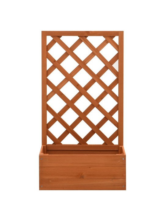 Zahradní truhlík s treláží oranžový 50x25x90 cm masivní jedle