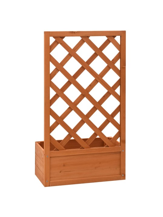 Zahradní truhlík s treláží oranžový 50x25x90 cm masivní jedle