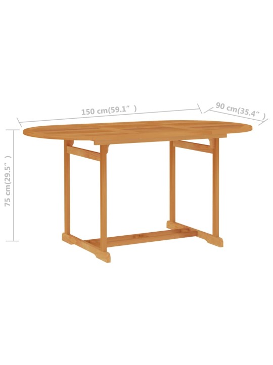 Zahradní stůl 150 x 90 x 75 cm masivní teakové dřevo