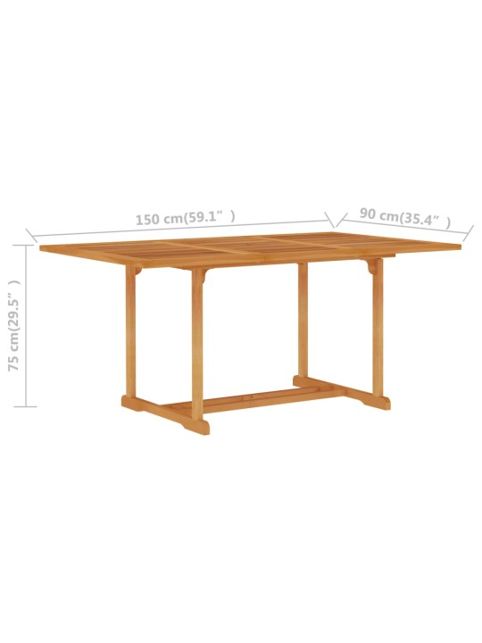 Zahradní stůl 150 x 90 x 75 cm masivní teakové dřevo