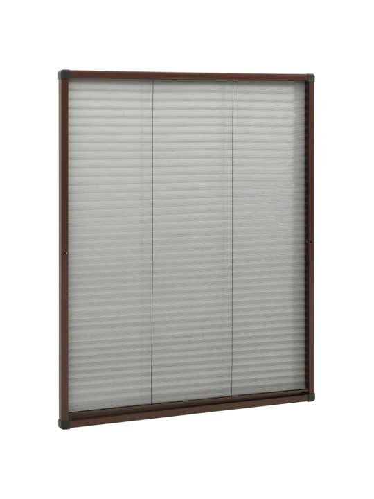 Plisovaná okenní síť proti hmyzu hliník hnědá 60 x 80 cm