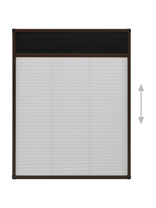 Plisovaná okenní síť proti hmyzu hliník hnědá 60 x 80 cm