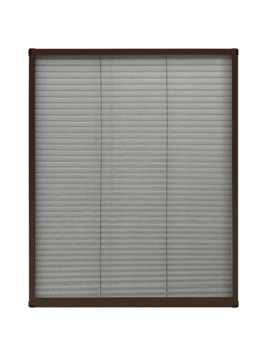 Plisovaná okenní síť proti hmyzu hliník hnědá 80 x 100 cm