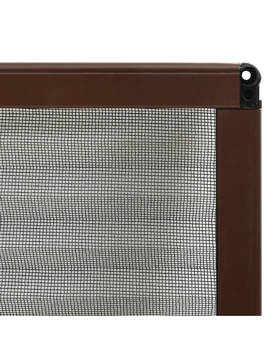 Plisovaná okenní síť proti hmyzu hliník hnědá 80 x 100 cm