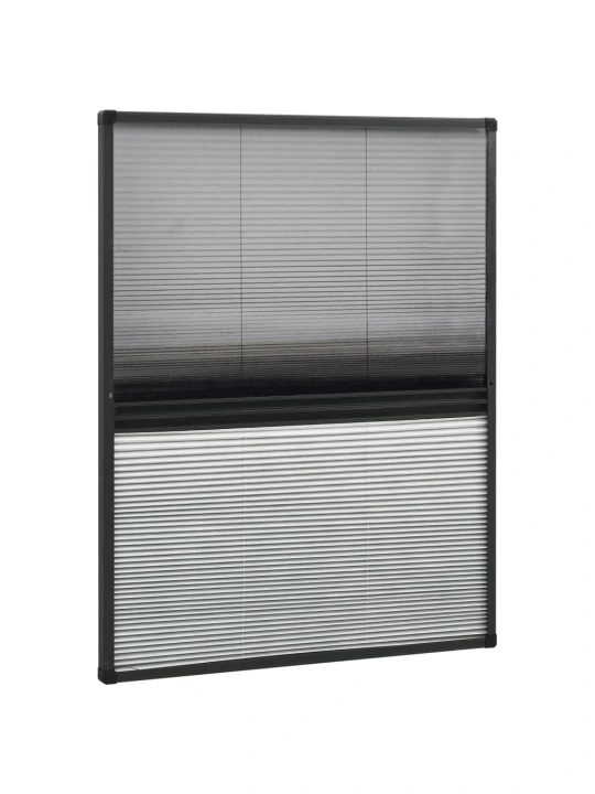 Plisovaná okenní síť proti hmyzu se zástěnou hliník 80 x 100 cm