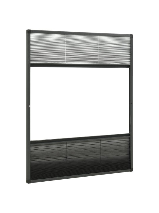Plisovaná okenní síť proti hmyzu se zástěnou hliník 80 x 100 cm