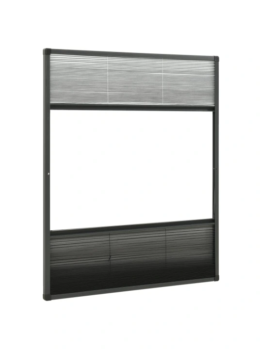 Plisovaná okenní síť proti hmyzu se zástěnou hliník 80 x 100 cm