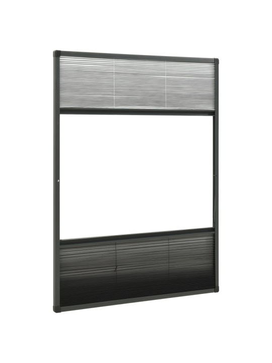 Plisovaná okenní síť proti hmyzu se zástěnou hliník 80 x 120 cm