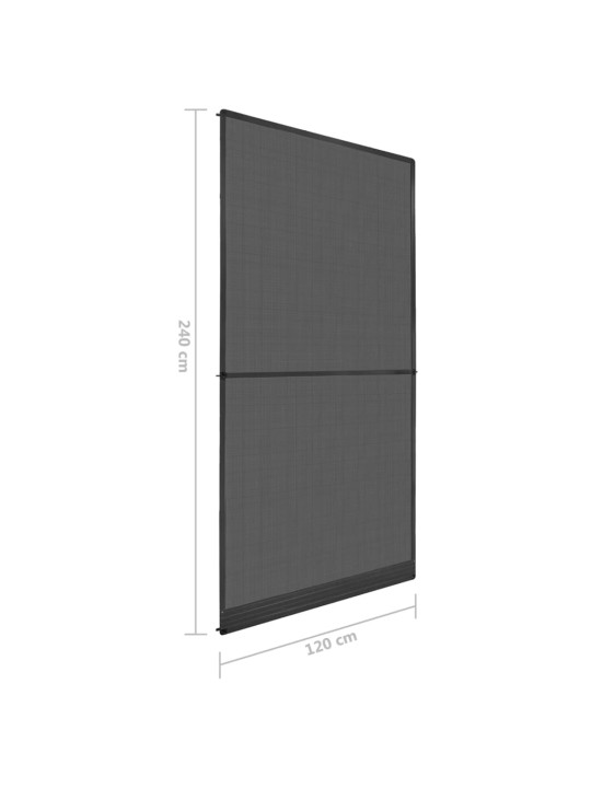 Dveřní síť proti hmyzu s panty antracitová 120 x 240 cm