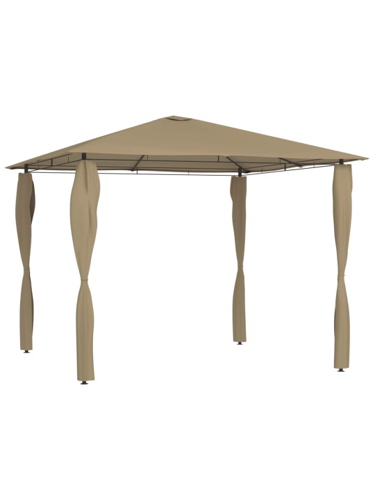 Altán s krytými sloupky 3 x 3 x 2,6 m taupe 160 g/m²