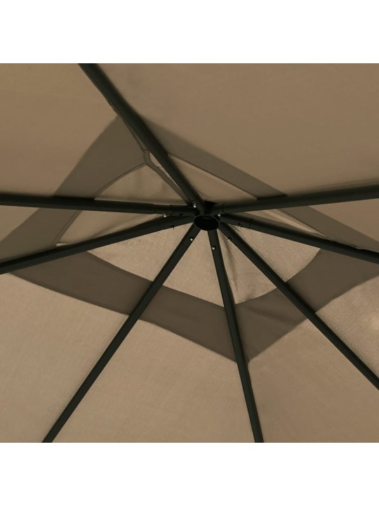 Altán s krytými sloupky 3 x 3 x 2,6 m taupe 160 g/m²