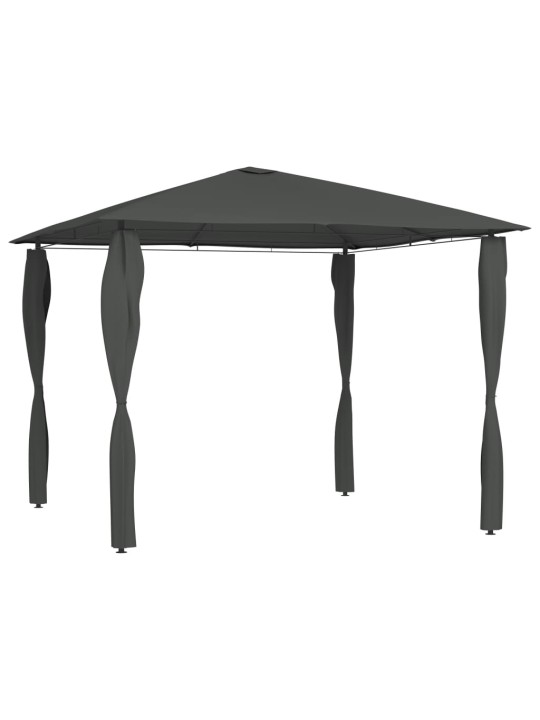 Altán s krytými sloupky 3 x 3 x 2,6 m antracitový 160 g/m²