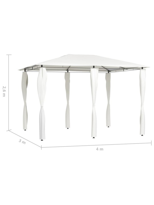 Altán s krytými sloupky 3 x 4 x 2,6 m krémový 160 g/m²