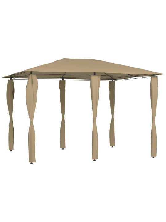 Altán s krytými sloupky 3 x 4 x 2,6 m taupe 160 g/m²