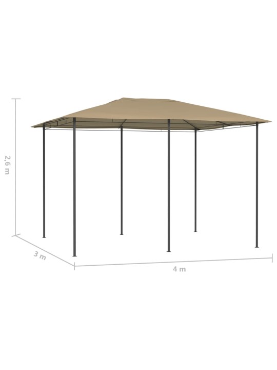 Altán 3 x 4 x 2,6 m taupe 160 g/m²