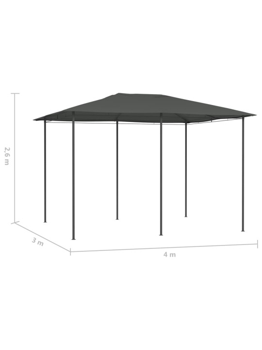 Altán 3 x 4 x 2,6 m antracitový 160 g/m²