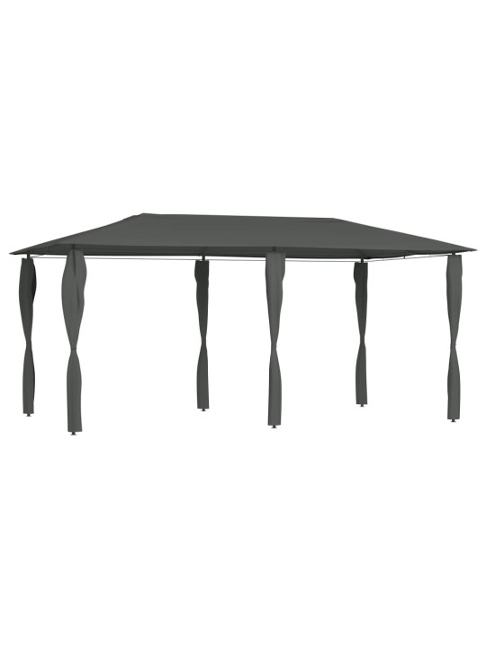 Altán s krytými sloupky 2,98 x 5,3 x 2,59m antracitový 160 g/m²