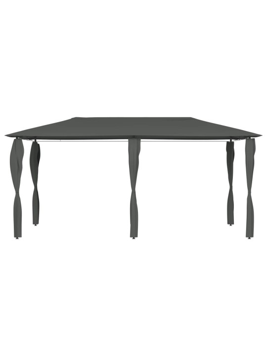 Altán s krytými sloupky 2,98 x 5,3 x 2,59m antracitový 160 g/m²