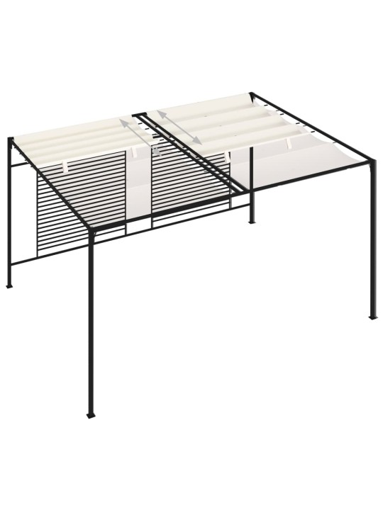 Altán se zatahovací střechou 3 x 4 x 2,3 m krémový 180 g/m²