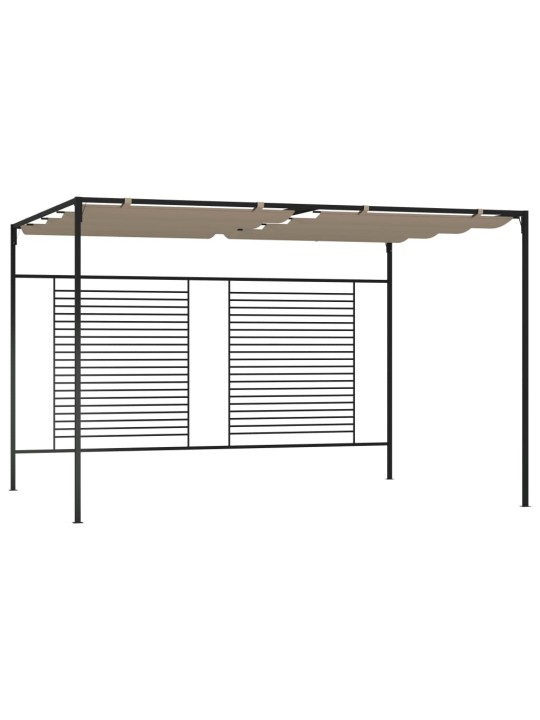 Altán se zatahovací střechou 3 x 4 x 2,3 m taupe 180 g/m²