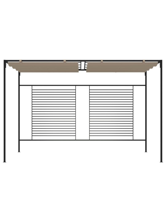 Altán se zatahovací střechou 3 x 4 x 2,3 m taupe 180 g/m²