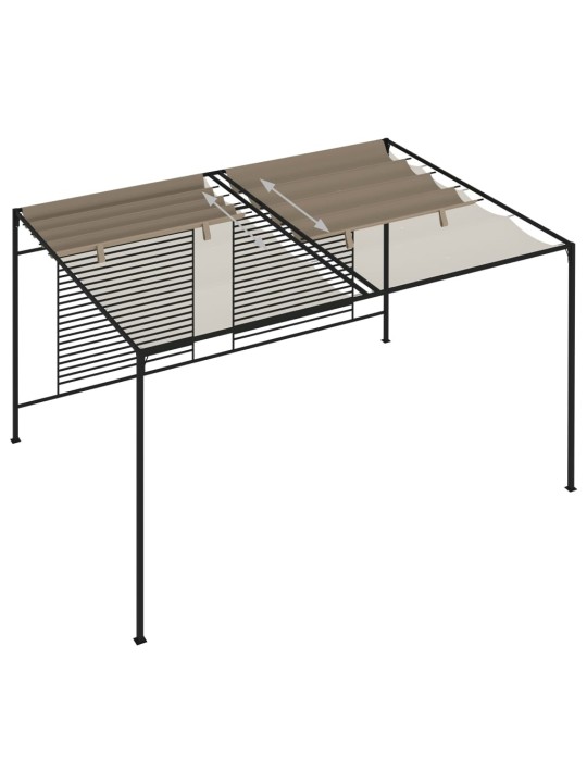 Altán se zatahovací střechou 3 x 4 x 2,3 m taupe 180 g/m²