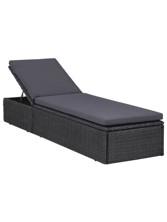 9dílný zahradní jídelní set polyratan černý