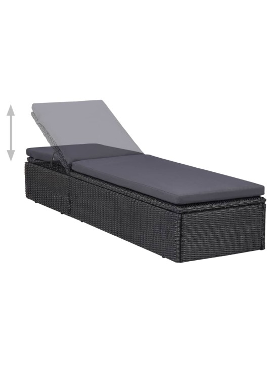 9dílný zahradní jídelní set polyratan černý