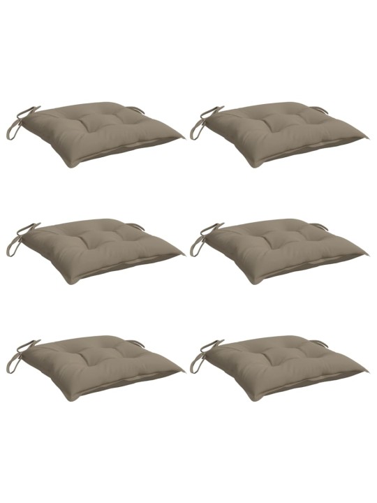 Podušky na židli 6 ks taupe 40 x 40 x 7 cm látka oxford