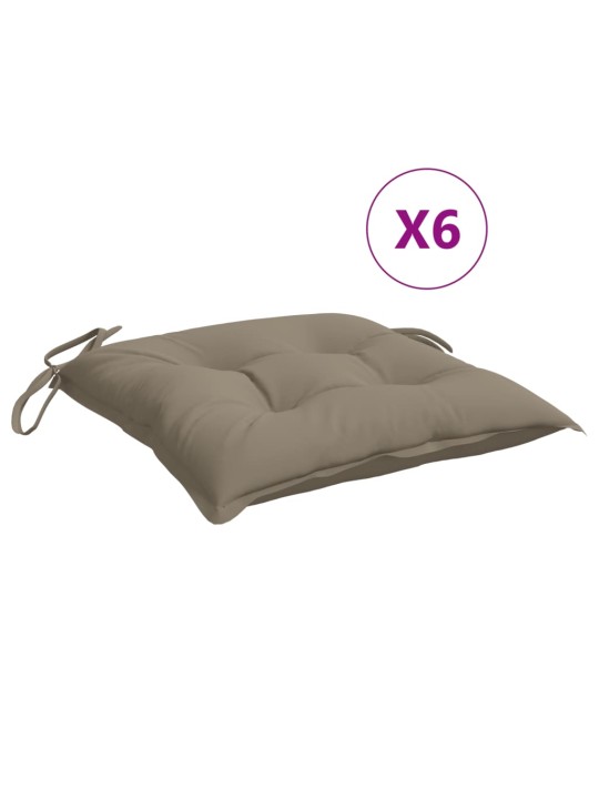 Podušky na židli 6 ks taupe 50 x 50 x 7 cm oxfordská látka
