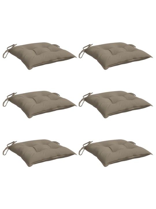 Podušky na židli 6 ks taupe 50 x 50 x 7 cm oxfordská látka