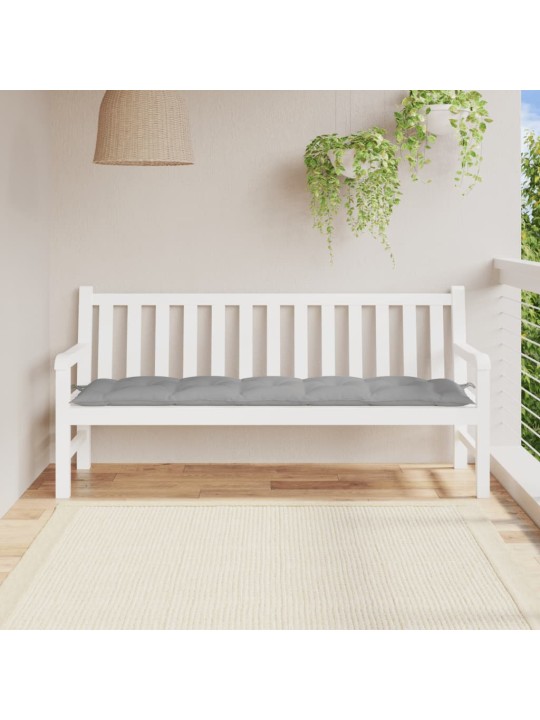 Poduška na zahradní lavici šedá 180 x 50 x 7 cm oxfordská látka