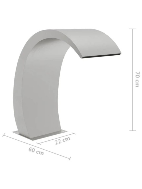 Bazénová fontána s LED 22 x 60 x 70 cm nerezová ocel 304
