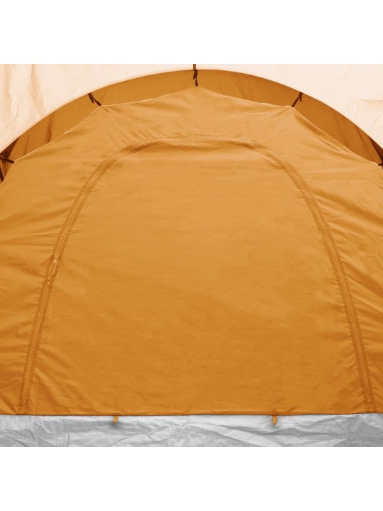 Kempingový stan pro 6 osoby šedo-oranžový