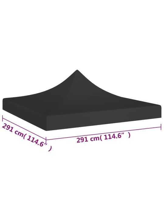 Střecha k party stanu 3 x 3 m černá 270 g/m²