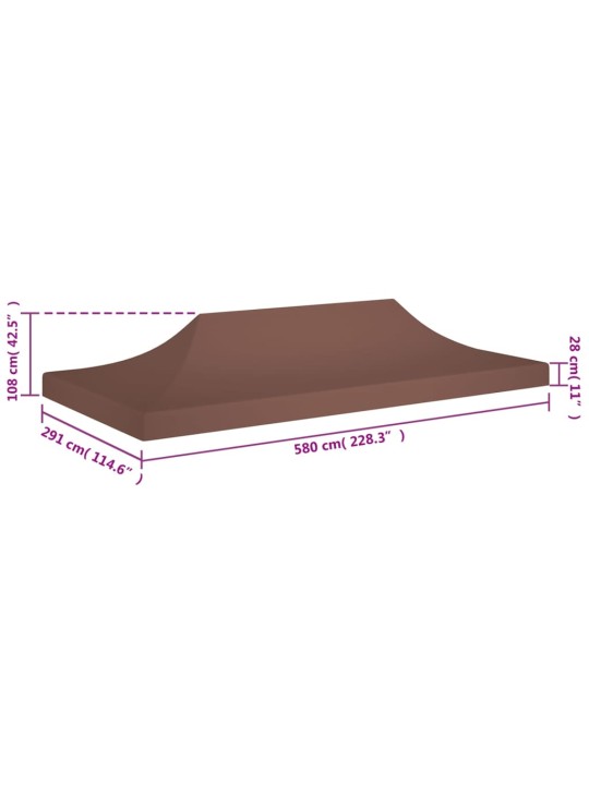 Střecha k party stanu 6 x 3 m hnědá 270 g/m²