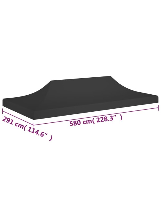 Střecha k party stanu 6 x 3 m černá 270 g/m²