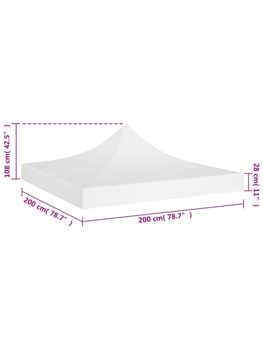 Střecha k party stanu 2 x 2 m bílá 270 g/m²