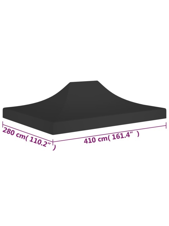 Střecha k party stanu 4 x 3 m černá 270 g/m²