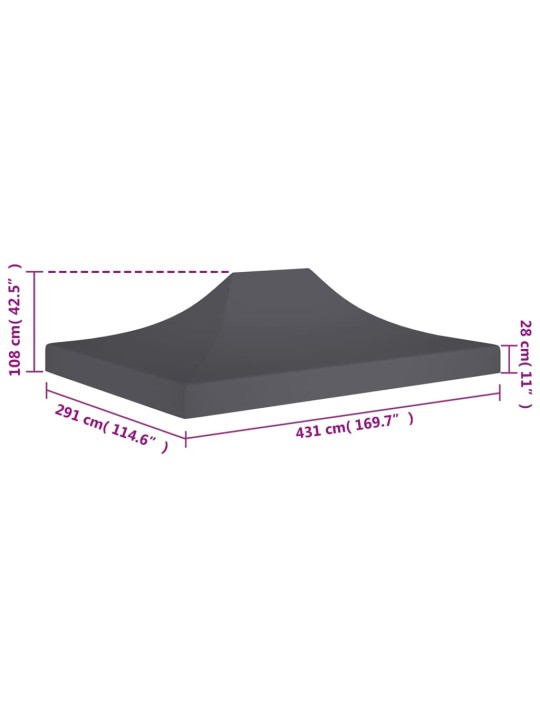 Střecha k party stanu 4,5 x 3 m antracitová 270 g/m²