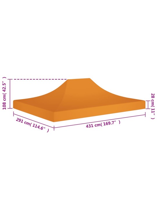 Střecha k party stanu 4,5 x 3 m oranžová 270 g/m²
