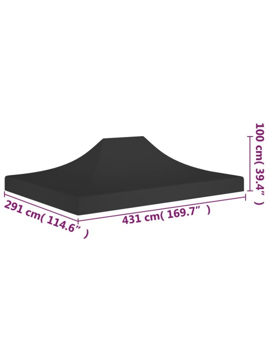 Střecha k party stanu 4,5 x 3 m černá 270 g/m²