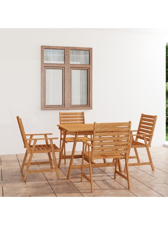 5dílný zahradní jídelní set masivní akáciové dřevo